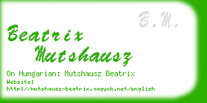 beatrix mutshausz business card